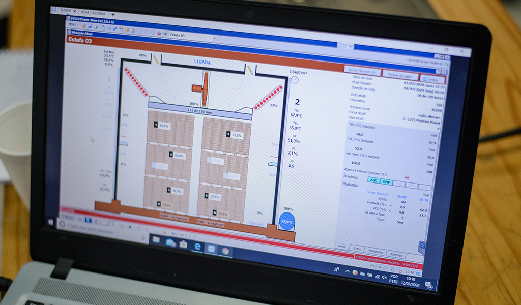 Controle Remoto e Assistência de Estufa de Secagem de Madeira